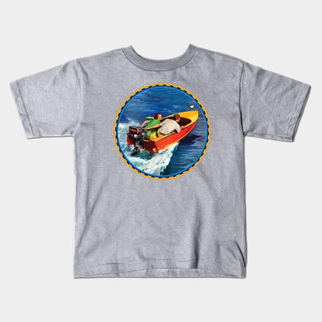 Boating Kids T-Shirt by Midcenturydave